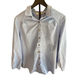 ORVIS Womens Light Blue Chambray Button Down Shirt Size 16